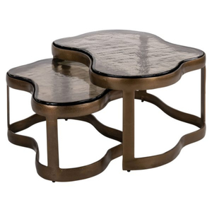 Modern Durable Nesting Coffee <b>Table</b> with Metal Top and Steel Frame High-<b>end</b> Antique Design Contemporary <b>Living</b> <b>Room</b> Furniture - Product Image 3