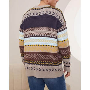 Suéter de Punto para Hombre, Cuello Redondo, Tacto Suave, Corte Ajustado, Estilo Informal, Cálido y Elegante para Otoño e Invierno - Product Image 2