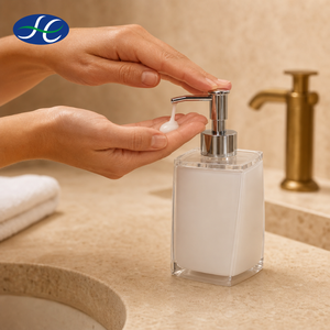New European Style Seven-piece Acrylic <b>Toothbrush</b> <b>Holder</b> Set with Dish Twist Over Molding <b>Soap</b> <b>Dispenser</b> White - Product Image 2
