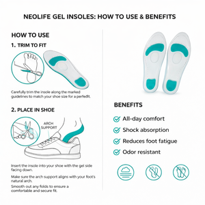 Silicone Gel Arch <b>Support</b> Insoles <b>Heel</b> Cushion Pads | Orthotic Shock Absorbing Foot Care Inserts for Daily Comfort Home Walking - Product Image 4