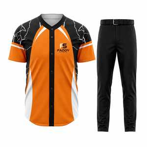 Custom Sublimated Baseball Uniform Full <b>Button</b> Team Sportswear Men Breathable Quick Dry Baseball Jersey with Pants Wholesale - Product Image 1