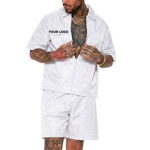 Conjunto Deportivo de Algodón Ecológico Personalizado, Talla Grande, Ligero, Cómodo, Corte Regular, Transpirable, Cuello Camisero, Conjunto Corto para Hombre - Product Image 6