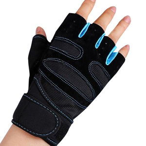 Half <b>Finger</b> Gloves Breathable Mesh Unisex Summer Workout Adjustable Wrist <b>Strap</b> Black - Product Image 3
