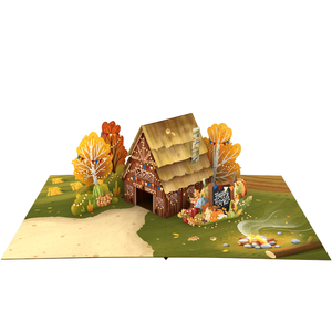 Carte de vœux 3D pop-up personnalisée, thème Thanksgiving et ferme, faite à la main, en papier, pour l'automne, vente en gros, fabricant OEM/ODM - Product Image 5