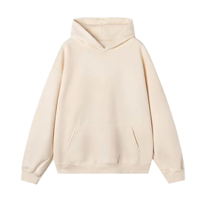 เสื้อฮู้ดโอเวอร์ไซส์แบบยูนิเซ็กซ์ สีพื้น ผ้าฝ้ายถัก 100% สวมใส่สบายๆ สำหรับฤดูใบไม้ร่วง มีกระเป๋า ดีไซน์ตามสั่ง - Product Image 1