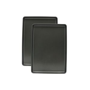 Plaque à pâtisserie 10 x 15 pouces (lot de 2), plaque de cuisson antiadhésive en acier au carbone, nettoyage facile pour la cuisson au four à domicile - Product Image 1