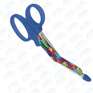 Tijeras Quirúrgicas con Mango Azul y Diseño de Rompecabezas, Instrumento Médico Manual con Acabado Impreso - Product Image 5