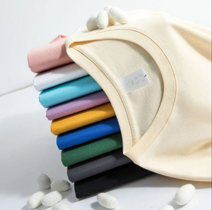 T-shirt à manches courtes en coton uni pour homme, col rond, coupe classique, couleur unie, jersey décontracté, rouge - Product Image 2