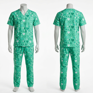 Ensemble de blouses médicales unisexe imprimées Sales Blackhardson en tissu Dobby polycoton 180 GSM de qualité supérieure, avec détection d'aiguilles et thermocollage sans couture, pour hôpital - Product Image 1