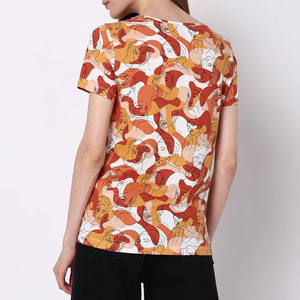 Custom Logo 100% Polyester <b>Canvas</b> Sublimation <b>Printed</b> Casual Winter Women's T-Shirts High Quality Breathable Quick Anti-Pilling - Product Image 2