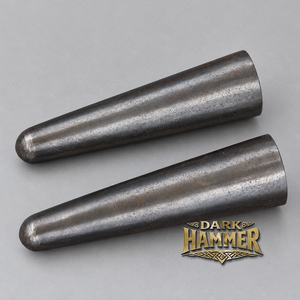 Lot de 2 embouts métalliques noirs à extrémités arrondies avec finition rustique pour applications artisanales et décoratives - Product Image 3