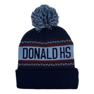 Bonnet d'hiver en tricot jacquard 100 % acrylique de haute qualité avec logo brodé personnalisé, vente en gros, pompon, personnage, plage - Product Image 4
