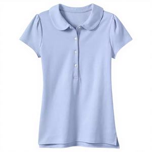 เสื้อโปโลเด็กผู้หญิง แขนสั้น ผ้าฝ้าย แบบคลาสสิก สำหรับชุดนักเรียน ขายส่ง เสื้อโปโลเด็กผู้หญิง แขนสั้น ผ้าฝ้าย แบบคลาสสิก - Product Image 1