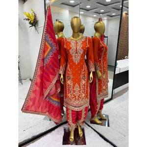 Elegante Conjunto de Fiesta para Mujer Talla XL, Top Dhoti Salwar y Dupatta para un Look Moderno - Product Image 2