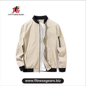Men's <b>light</b> blue bomber <b>jacket</b> Zipper closure casual wear Windproof autumn <b>jacket</b> Men's casual bomber <b>jacket</b> - Product Image 2