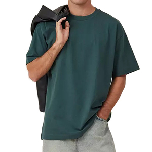 เสื้อยืดคอกลมแขนสั้นทรงโอเวอร์ไซส์สำหรับผู้ชาย สีพื้น ผ้าฝ้ายถัก 100% ทรงลำลอง ความยาวปกติ ระบายอากาศได้ดี ผ้าเจอร์ซีย์ด้านหน้า - Product Image 1