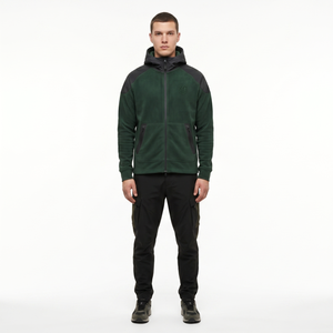Sudadera con capucha modular de cremallera completa para hombre, estilo techwear, 280 g/m², forro polar orgánico cepillado, premium, OEM, ropa de calle, sudadera con capucha. - Product Image 1