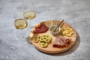 Wood Double Tier Rotating Tray Smooth-Spin Lazy Susan for Tabletop <b>Spice</b> Serving - Product Image 3