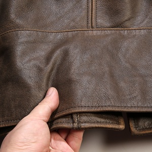 Vente directe d'usine, veste en cuir véritable pour homme, design vintage, loisirs en plein air, moto, cuir de vache véritable, imperméable, pas cher - Product Image 3