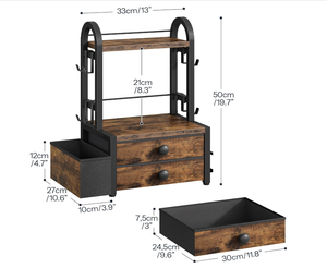 Cup Holder with Hooks Utensil Rack Space Saving <b>Dish</b> Organizer in Drawer for Kitchen and Tea storage - Product Image 4
