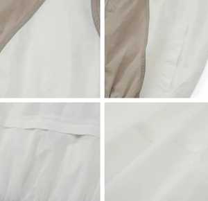 Chándal de nailon ligero con cremallera personalizado al por mayor para hombre, conjunto de pantalones cortos cortavientos de verano holgados en blanco de dos piezas - Product Image 5