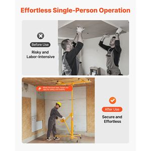 Elevador de paneles de yeso de alta resistencia de 11 pies, 150 lb, con brazo telescópico ajustable y ruedas bloqueables para construcción - Product Image 6