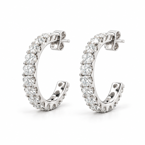Pendientes de Aro de Oro Blanco de 18K con Diamantes Cultivados en Laboratorio, 1.91ct, Redondos, VVS1, E-F |   Joyería Fina de Lujo para Mujer, Elegante Juego de Regalo para Mujer - Product Image 1
