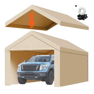 10X20 ft resistente ai UV impermeabile resistente ai Carport di ricambio tettoia Beige telaio non incluso telo superiore per tenda da Garage potabile - Product Image 1
