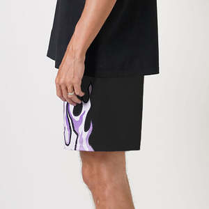 Shorts de sport pour hommes, style streetwear, logo personnalisé, couleur unie, écologiques, séchage rapide, polyester, noir, côtés en mesh, pour le basketball - Product Image 6