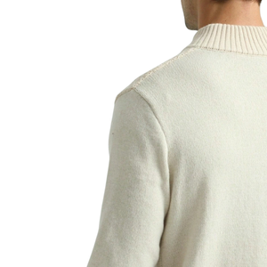 Suéter de punto chevron para hombre, cuello alto, cierre de botones, texturizado, manga larga, otoño, hecho a máquina, 100% poliéster, venta al por mayor - Product Image 4