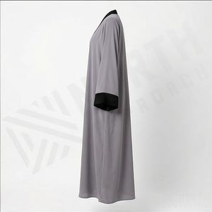 2025 OEM Kimono Abaya pour femmes musulmanes, en tissu polyester épais, doux et très extensible, col en V, manches longues, pour fêtes, Ramadan, mariages - Product Image 3