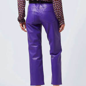 Pantalon en cuir pour femme, couleur unie attrayante, prix bas, longueur intégrale, pour l'extérieur, en vente en ligne - Product Image 2