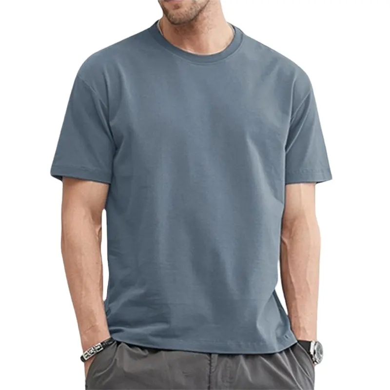 Camisetas personalizadas estilo casual e impresión tejida de punto jóvenes de manga corta para hombres
