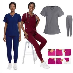 Uniformes Quirúrgicos Personalizados, Conjuntos de Uniformes para Enfermeras, 72% Poliéster, 22% Rayón, 6% Elastano, Traje de Hospital Elástico, OEM - Product Image 1
