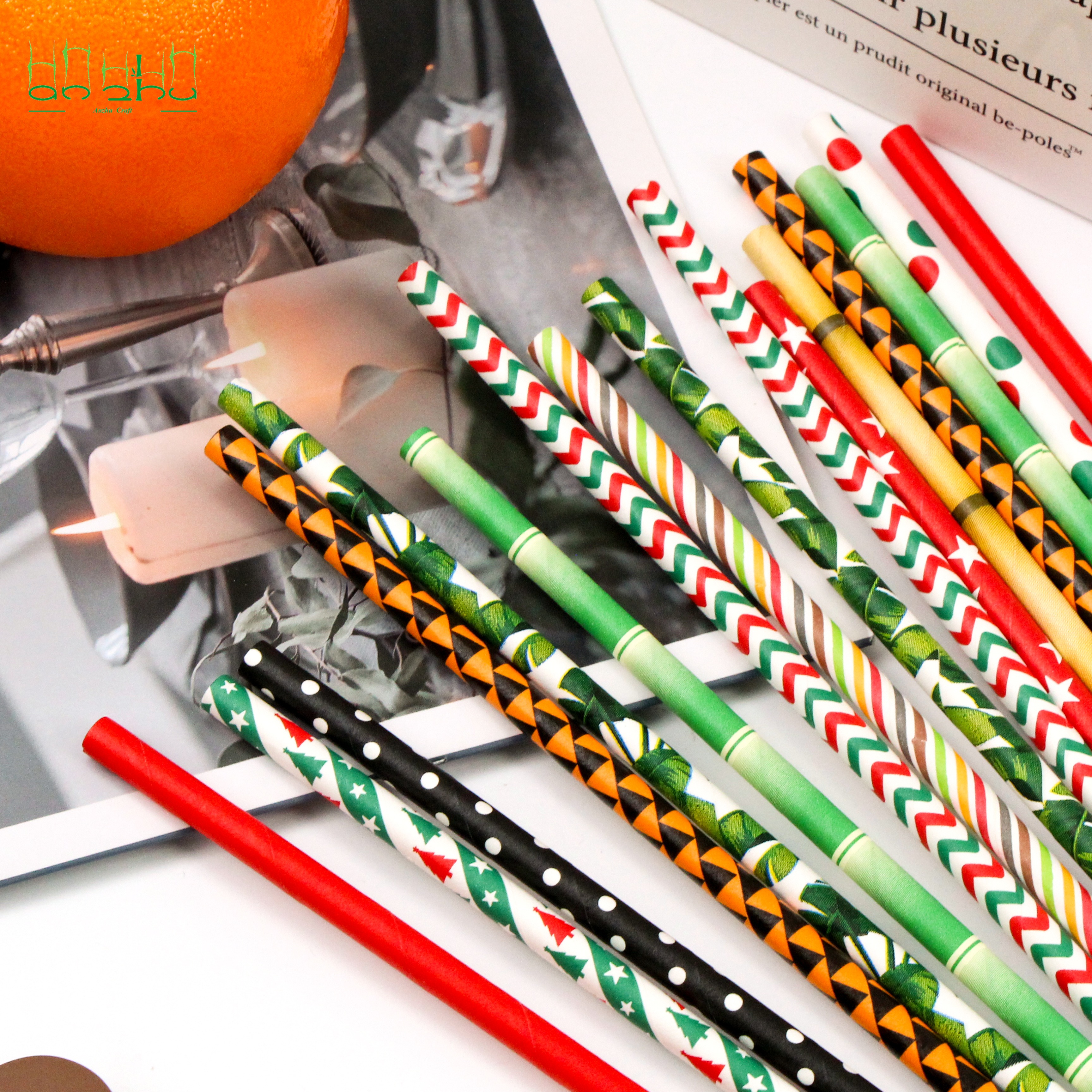 Hot Sale Disposable Eco-friendly Customized Logo Paper Straw Eco-friendly Bubble Tea Straw