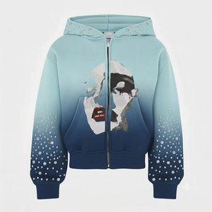 Sweat-shirt à capuche en coton confortable toutes saisons respirant Y2K en éponge française avec logo personnalisé pour un usage quotidien - Product Image 1
