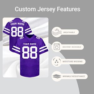 Maillot de football américain pour adulte, style streetwear, en polyester mesh, avec logo personnalisé brodé, anti-transpiration et durable - Product Image 3