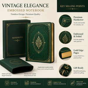 Carnet A5 en cuir PU à couverture rigide, <span class=keywords><strong>journal</strong></span> vintage, agenda, avec dorure à chaud et bordure dorée, carnet d'écriture de bureau, fournisseur OEM - Product Image 6