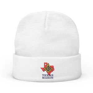 Texas Masonic Winter <b>Beanie</b> - Premium Knit <b>Hat</b> with Square and Compass G - Product Image 1