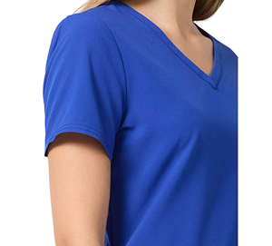Ensemble de blouses d'hôpital en coton tissé bleu roi à col en V pour femmes avec poches et détection d'aiguilles - Product Image 5