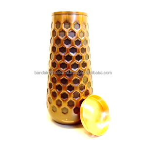 Pure <b>Copper</b> Hammered <b>Bottle</b> With Polish Finished Indian Hand Made Health Benefits <b>Copper</b> <b>Bottle</b> Metal <b>Drinking</b> Water <b>Bottle</b> - Product Image 4