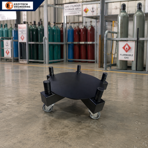 Industrial Steel Platform <b>Cart</b> for Gas Cylinder <b>Storage</b> and Handling with Heavy Duty Lockable Wheels - Product Image 1