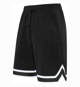 2026 Men's <b>Black</b> Breathable Quick Dry Polyester Sport Running Shorts with Drawstring Waist and Side Stripe Design - Product Image 1
