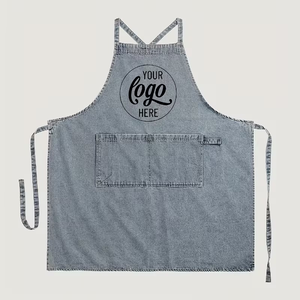 Customizable Cotton Canvas Apron Adjustable Straps Front Pocket Durable Denim Bartender Uniform Restaurant Bar Use Personalized - Product Image 6