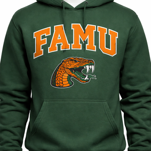 Sudadera con Capucha Premium Personalizada FAMU HBCU Legacy con Nombre y Número Personalizados, Diseño de la Universidad Agrónoma y Mecánica de Florida, Rattlers Heritage - Product Image 2
