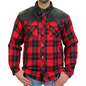 เสื้อเชิ้ตผ้าสักหลาดลายสก็อตแบบสั่งทำ OEM สำหรับทุกเพศ ระบายอากาศได้ดี ไซส์ใหญ่พิเศษ ผ้าอะรามิด กระชับพอดีตัว แขนยาว สำหรับนักขี่มอเตอร์ไซค์ ผู้ชาย - Product Image 1
