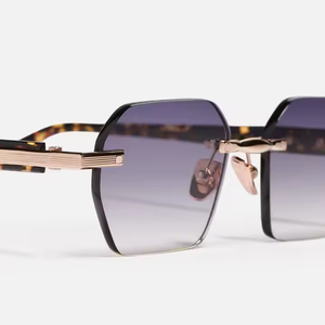Customized Metal <b>Retro</b> High-quality Rimless Frame New Fashionable Luxury <b>Sunglasses</b> UV400 AR Blue Lenses Unisex 3509 - Product Image 2