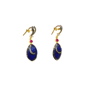 Pendientes de Moda con Lapislázuli en Plata de Ley 925, Joyería Hecha a Mano - Product Image 3