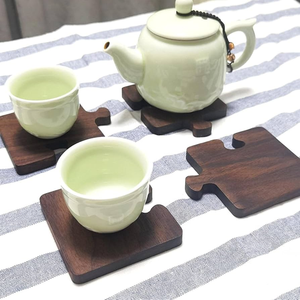 Sous-verres en bois gravés, design unique, écologiques, thème croix, pour tasses à thé et café, pour restaurants - Product Image 6