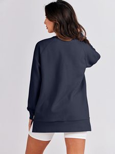 Sweat-shirt décontracté à manches courtes pour femme, pull imprimé à col rond, sweat-shirt uni pour femme, sweats à capuche pour femme. - Product Image 4